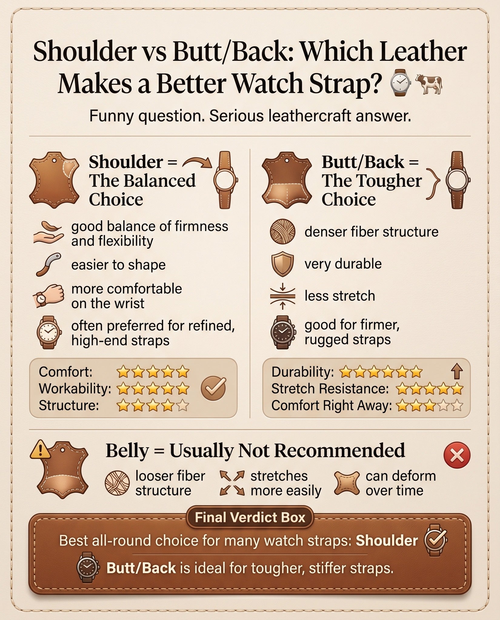 Shoulder vs Butt Leather: Which Makes a Better Watch Strap?