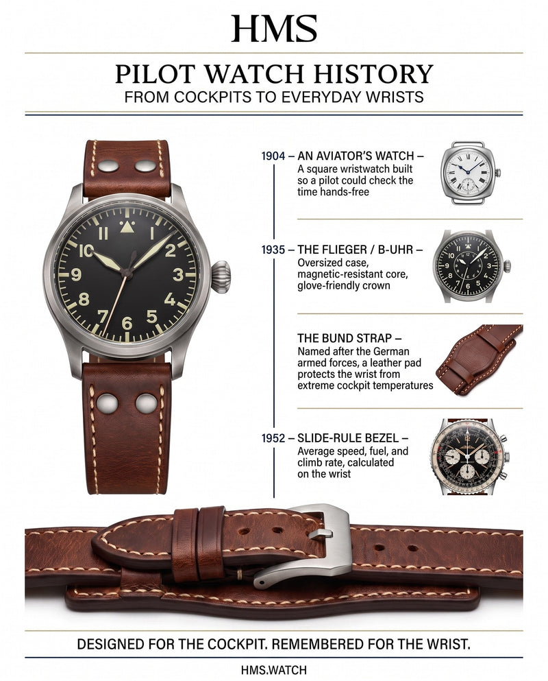 Pilot Watch & Pilot Strap History: From Cockpits to Everyday Wrists