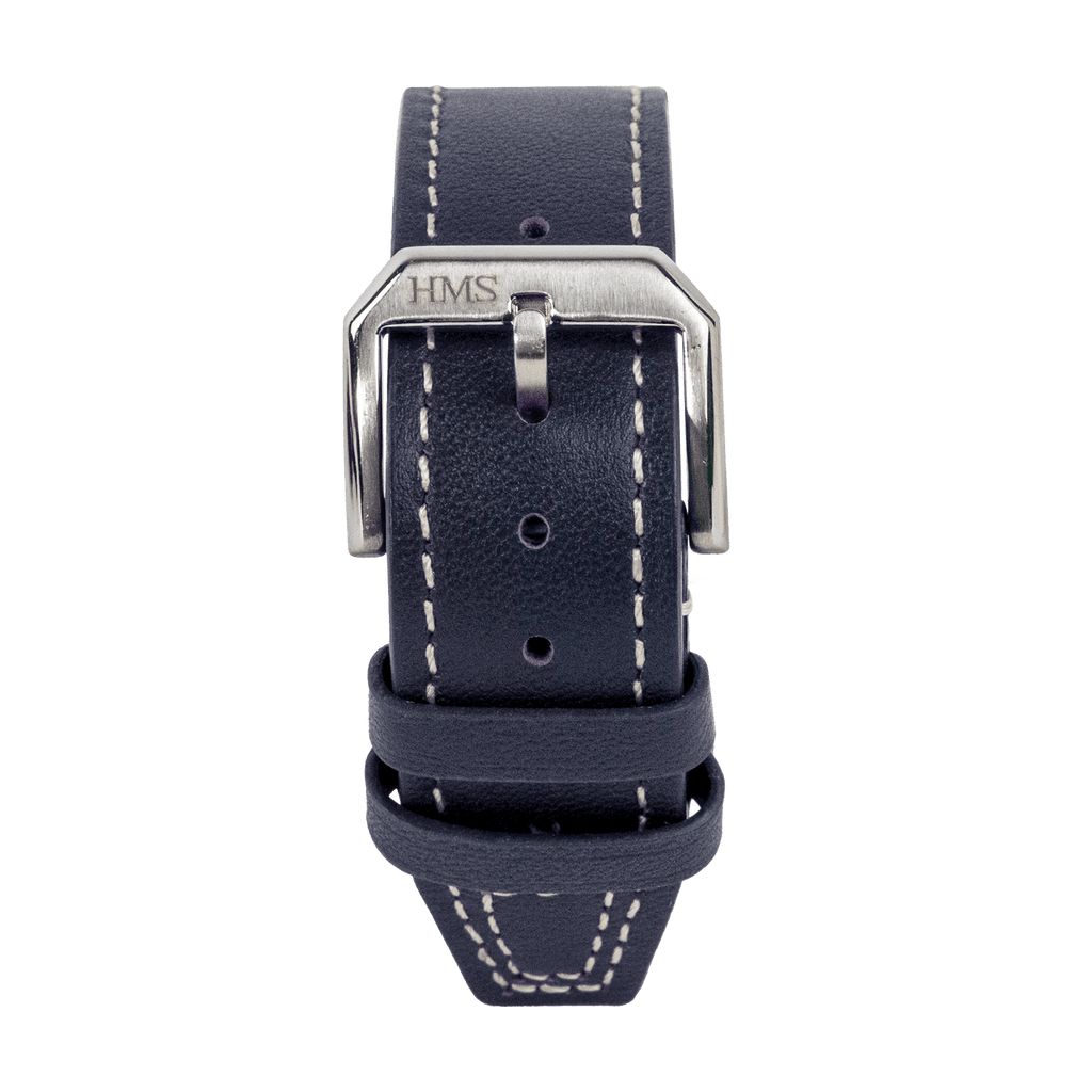 HMS パイロット アビエイター レザー ウォッチ ストラップ (滑らか、リベットなし)