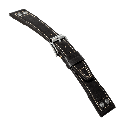 HMS 飛行員飛行員皮革錶帶，鉚釘