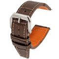 HMS Patterned Leather Watch Strap Brown with Quick Release