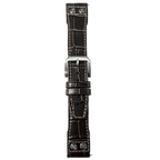 HMS Riveted Patterned Leather Strap (Litchi Grain)