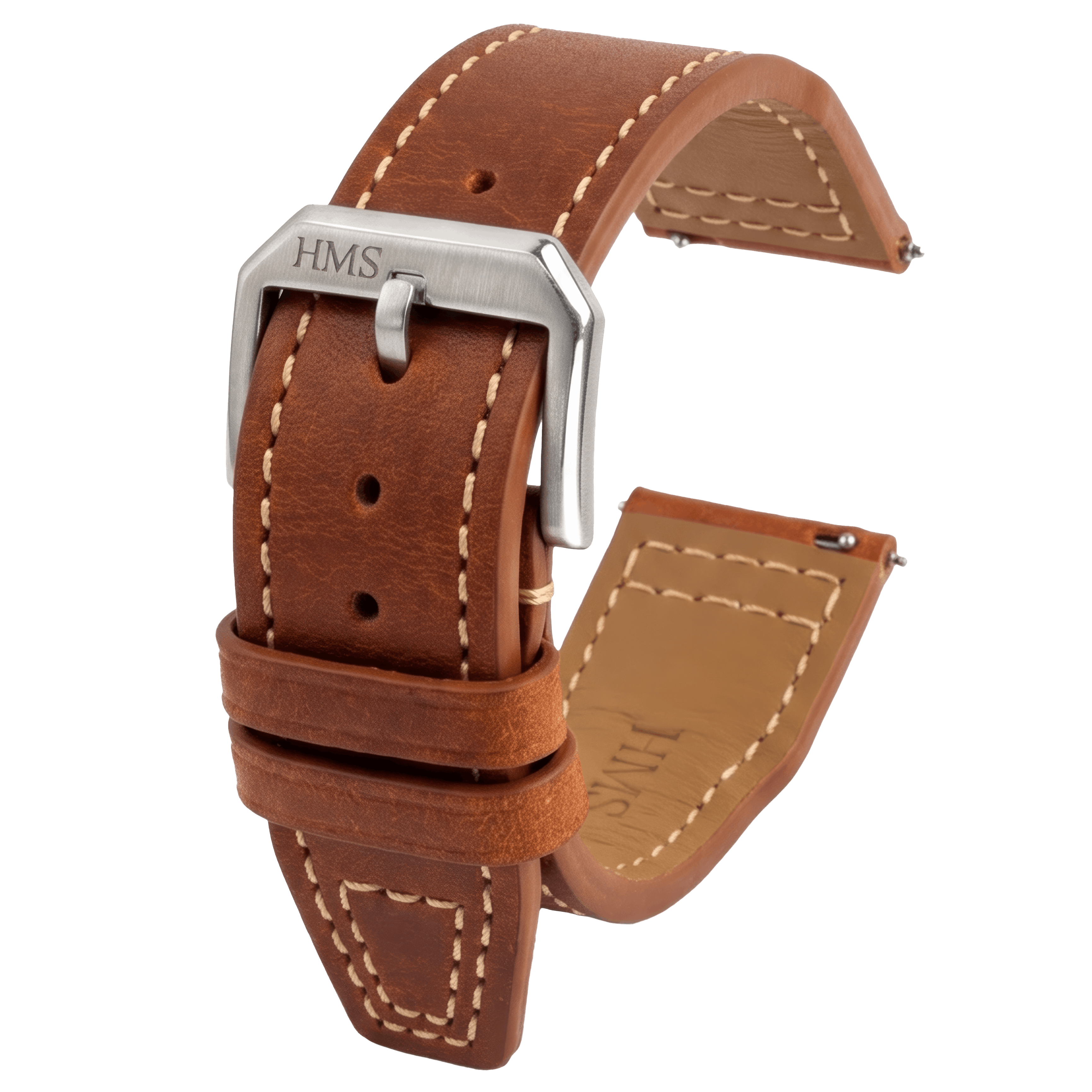 HMS Missouri Full-Grain Leather Pilot Watch Strap – Perla Azzurra, Italy
