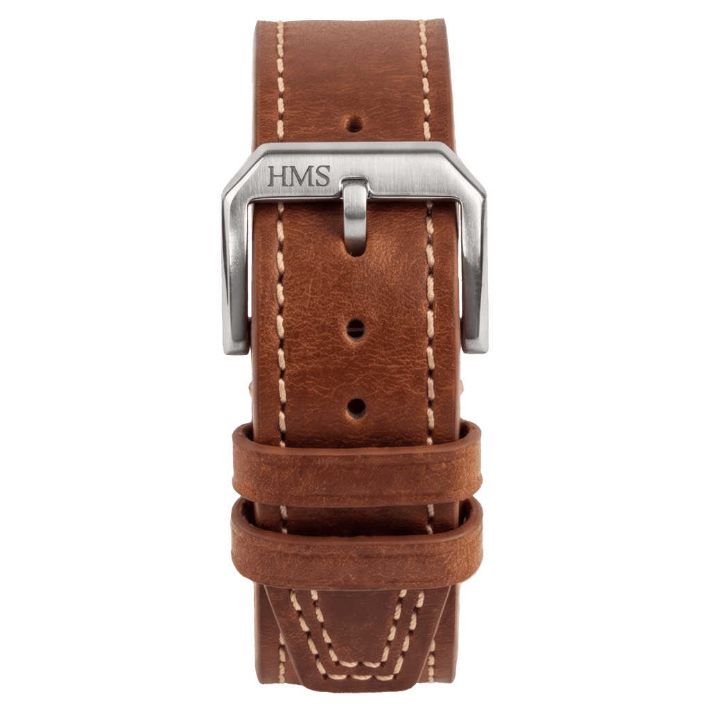 HMS Missouri Full-Grain Leather Pilot Watch Strap – Perla Azzurra, Italy