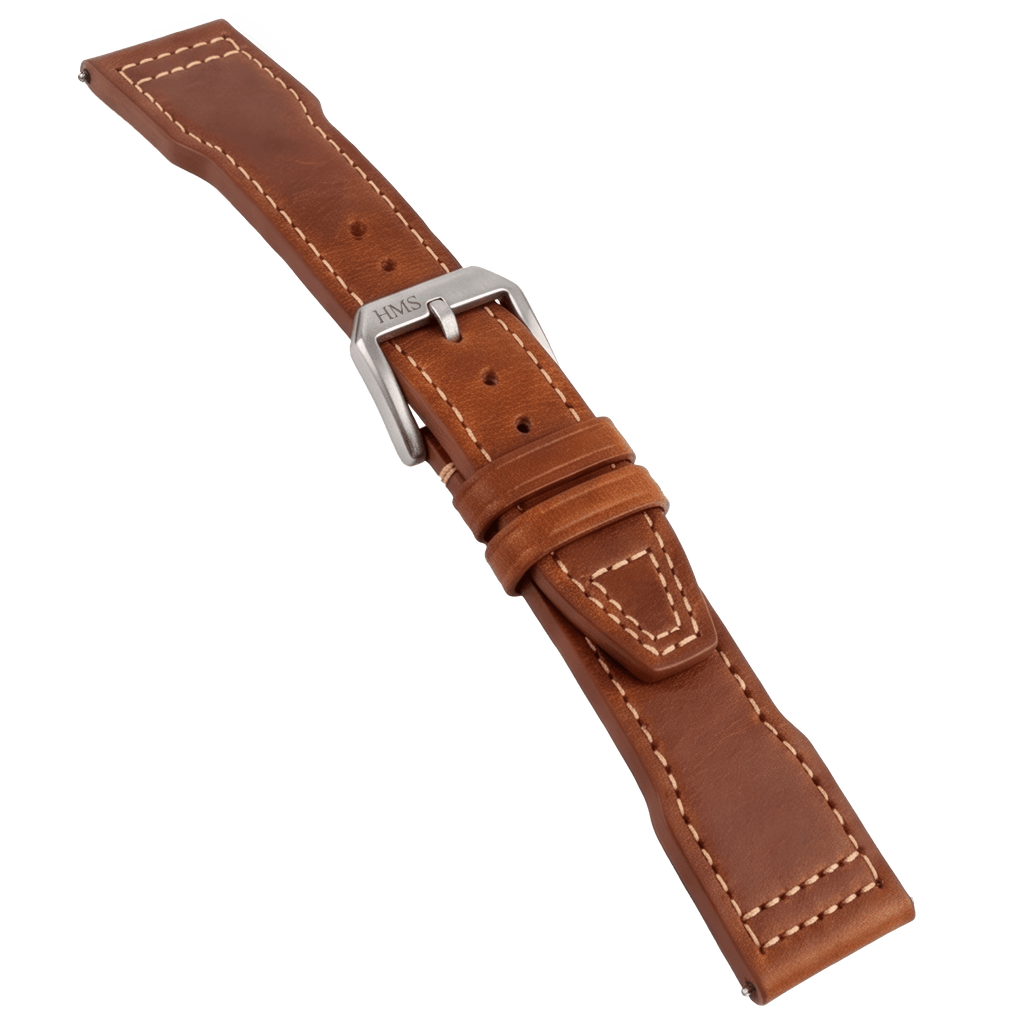 HMS Missouri Full-Grain Leather Pilot Watch Strap – Perla Azzurra, Italy