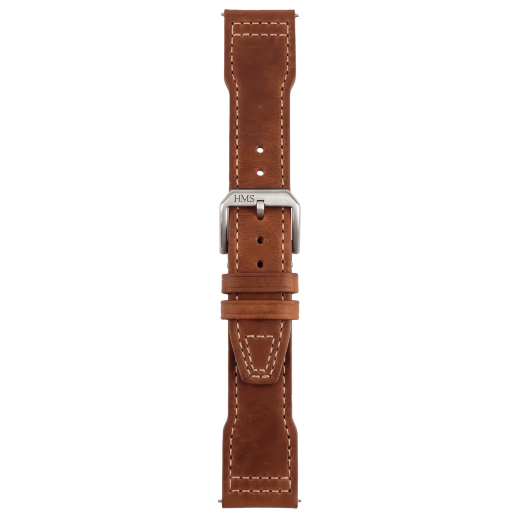 HMS Missouri Full-Grain Leather Pilot Watch Strap – Perla Azzurra, Italy