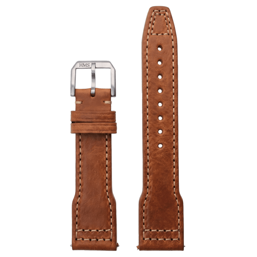 HMS Missouri Full-Grain Leather Pilot Watch Strap – Perla Azzurra, Italy