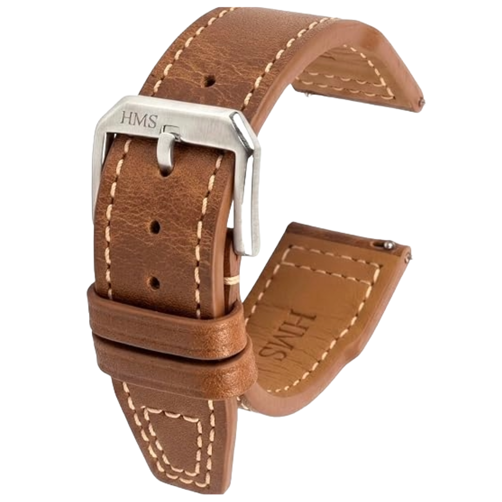 HMS Pueblo Full-Grain Leather Pilot Watch Strap – Badalassi Carlo, Italy